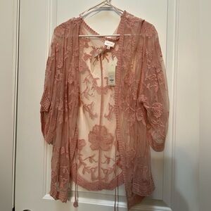 Dizzy Pink Floral Lace Cover-Up